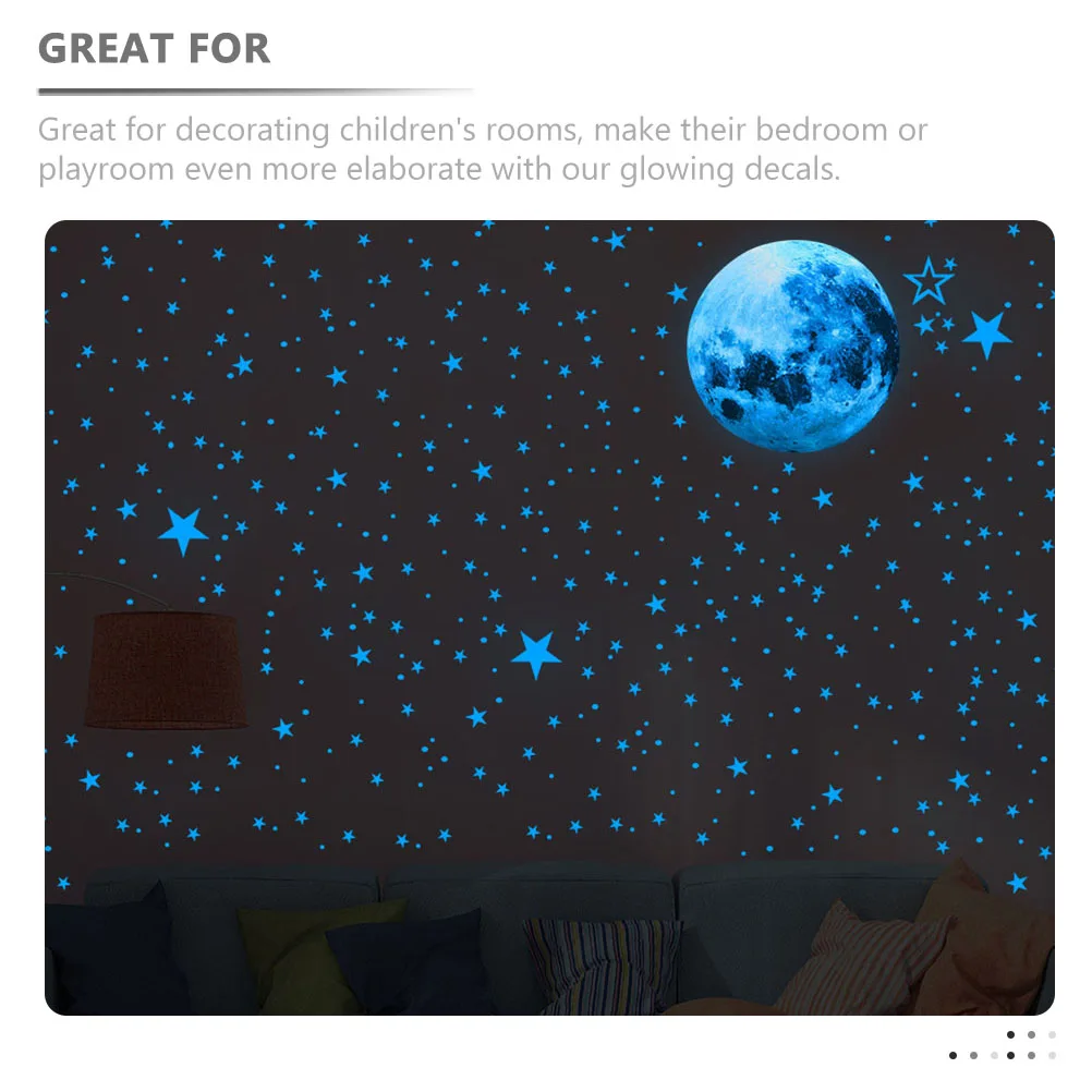 

1Set Glow in The Dark Stickers Luminous Star Wall Decals Kids Room Bedroom Nursery Night Glowing Decoration Wall Glowing Decals