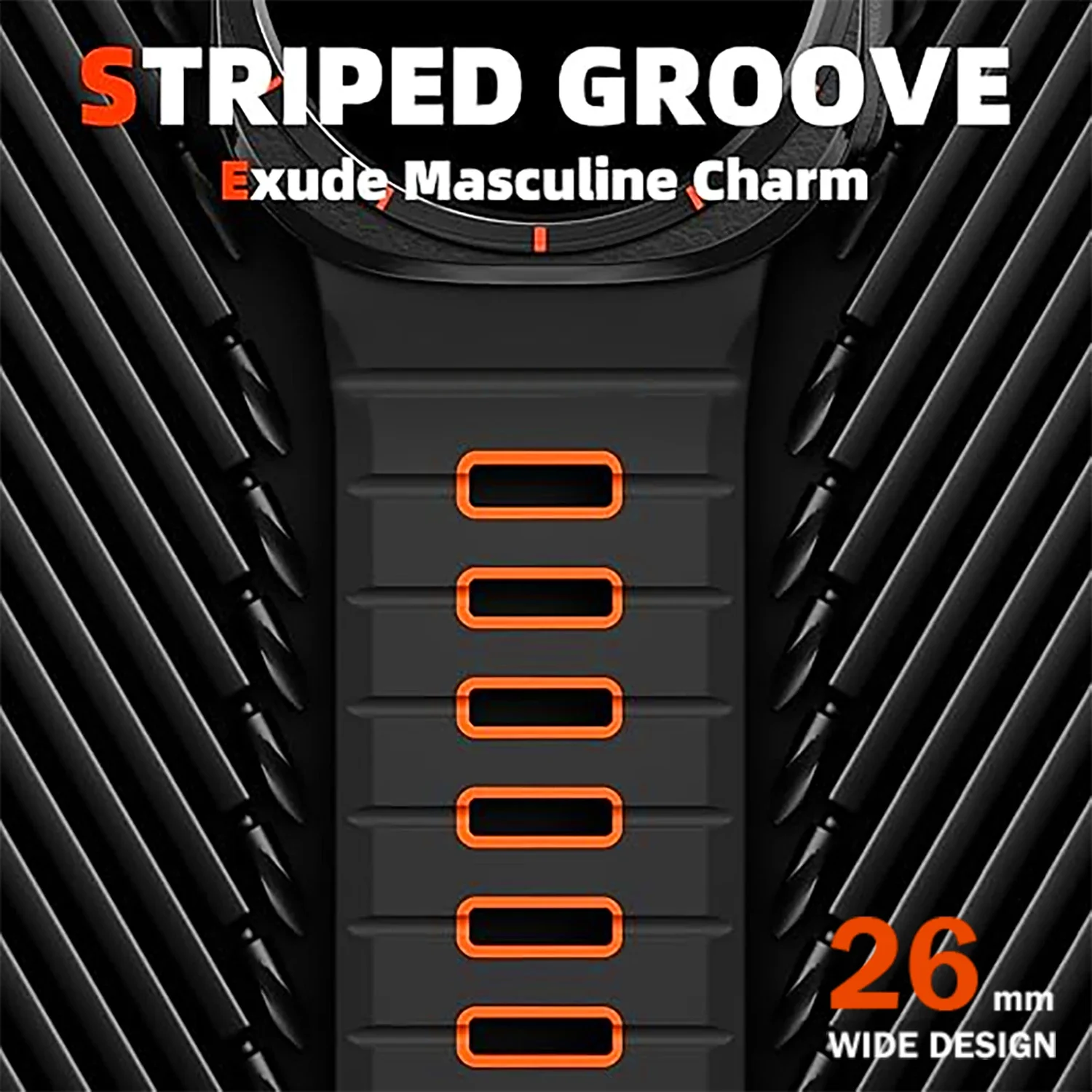 حزام سيليكون رياضي لساعة سامسونج جالاكسي الترا 47 ملم حلقة ناعمة لونين الفرقة لسامسونج جالاكسي 7 الترا لا فجوات حزام الساعات