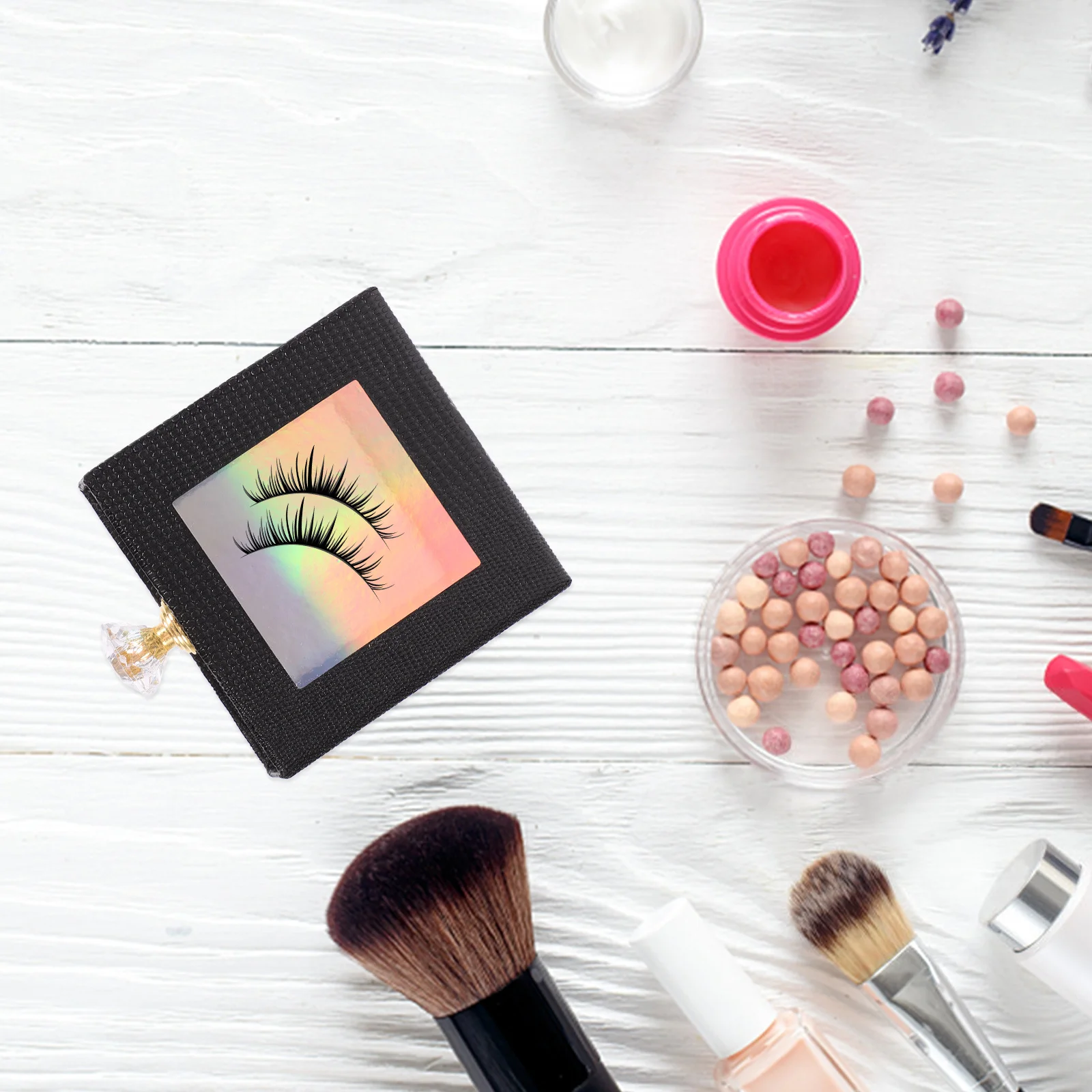 Boîte de rangement de cils, 1 pièce, organisateur vide carré avec tiroir de fenêtre pour la Protection des faux cils, étui d'emballage de cils à la mode