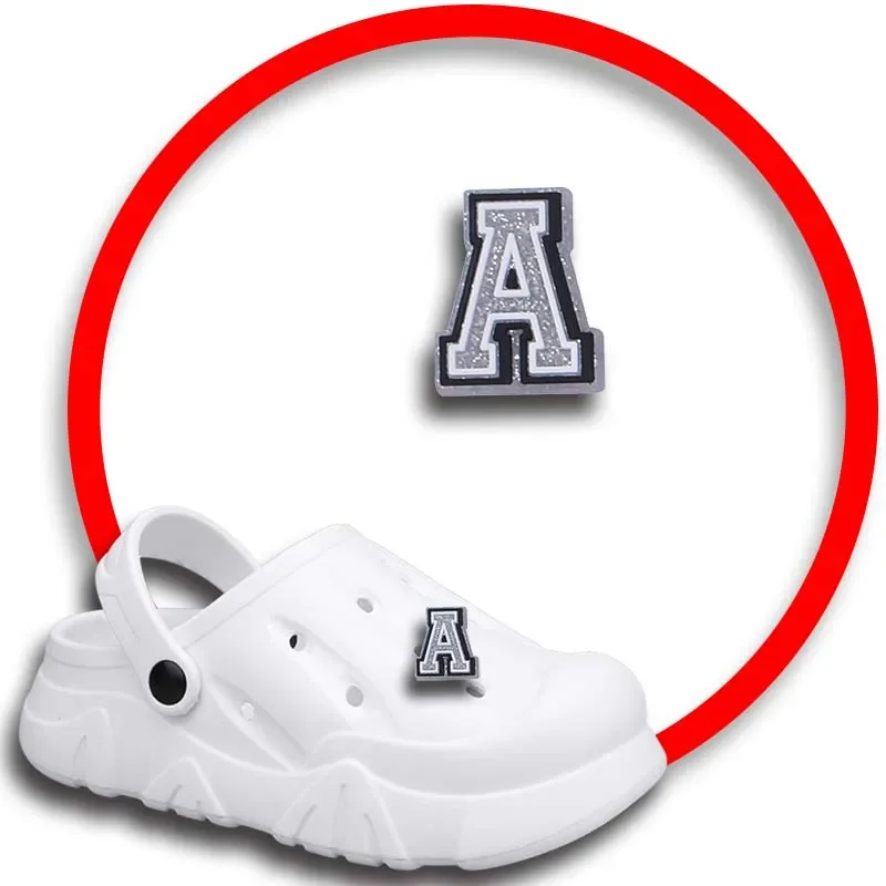 A B C Letter Shoe Charms for Crocs Sandals Women Clogs Pins Shoe Decorations Accessory Men Badges Girls Kids Shoes Accessories