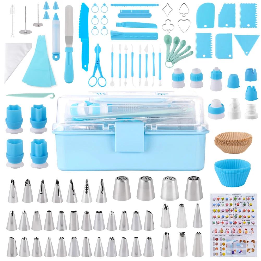 208pcs Cake Decorating Baking Supplies Tool Set-Complete Cake Decorating Kit with Piping Tips, Tools & Accessories for Beginners