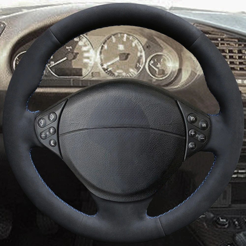 Black Suede Car Steering Wheel Cover For BMW 3 Series M Sport E36 Z3 M3 E36/5 E36/7 E36/8 E31 5 Series E39 E38 M5 E39 1995-2002