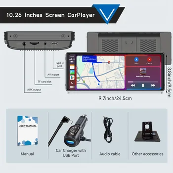 Portable Wireless Carplay Car Stereo, 10.26