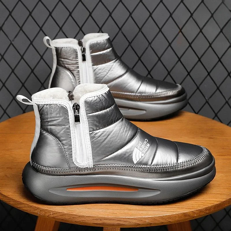 Anti Slip Winter Shoes Man Warm Cold Proof Zip Up Work Snow Boots for Men Sale Thick Plush Original Deals Cotton Shoe Waterproof
