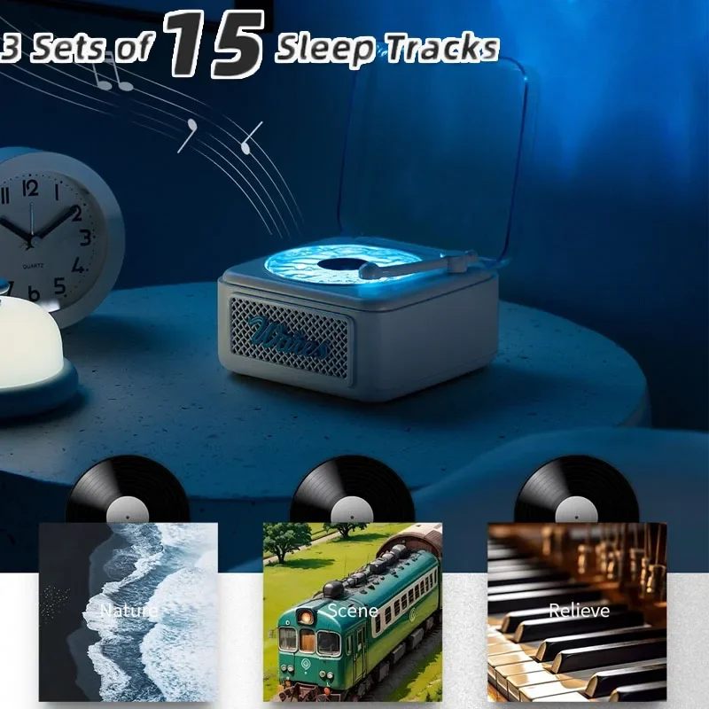 Bluetooth スピーカー ホワイトノイズ 睡眠補助サウンドバー サラウンドサウンド オルゴール 波雰囲気 ライトスリープタイマー サポート TF USB AUX