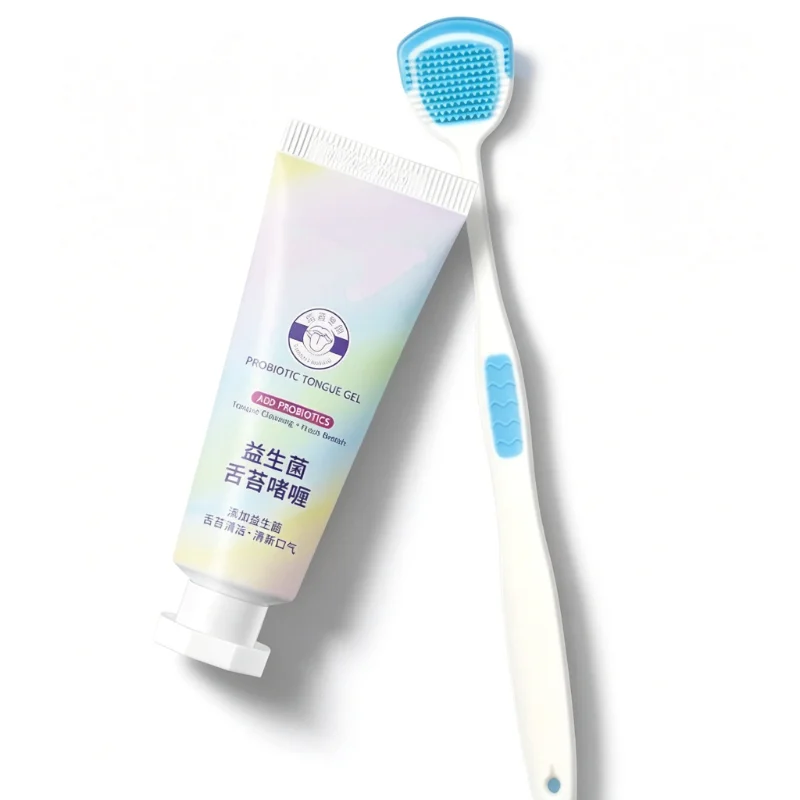 1/3 Set Dental Oral and Tongue Coating Cleaning Gel and Tongue Coating Brush Kit for Cleaning Fresh Breath Dentistryl Tools