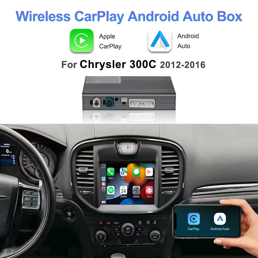 

Wireless Carplay Auto Module for Chrysler 300c 2012-2016, with Android Auto Multimedia USB Navigation Car Play Plug & Play