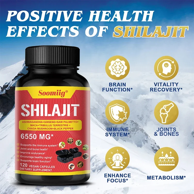 Pure Himalayan Shilajit Capsules - Supports Healthy Aging Bones and Joints, Improves Energy, Endurance and Muscle Recovery