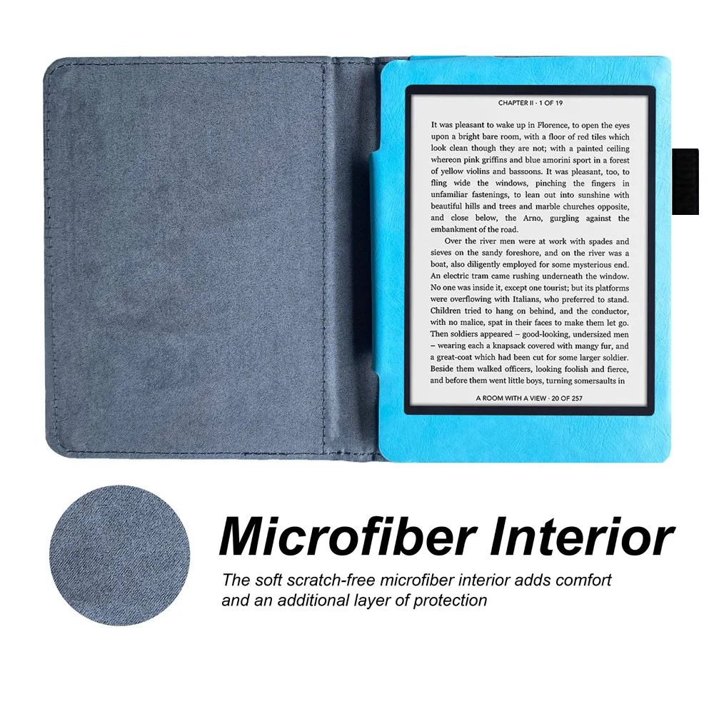 Etui Funda do Kobo Aura H2O 6.8" (Model - N250) Skórzana okładka na e-book z magnetycznym zamknięciem, ochronne etui z funkcją automatycznego usypiania. — zdjęcie produktu 3