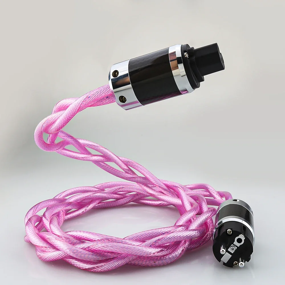 

A59 OCC Silver Plated Hi-End Audiophile US& EU&AU&UK Plug AC Power Cable For Amplifier DAC Filter Phono HIFI Audio Power Cord
