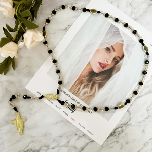 قلادة كاثوليكية من الكريستال الأخضر ، مسبحة القديس جود ، مريم العذراء ، قلادة الصليب ، الحماية ، نعمة السحر ، كاثوليكي Handmad ، 1 قطعة أعلى 6 مبيعات للوردية الكاثوليكية - رقم 5