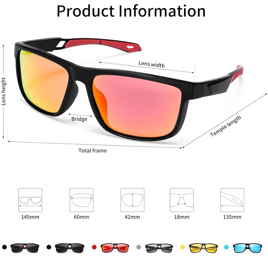 New Polarized Sunglasses Men Women Trendy Retro Sun glasses Outdoor Sports Fishing Hiking Driving