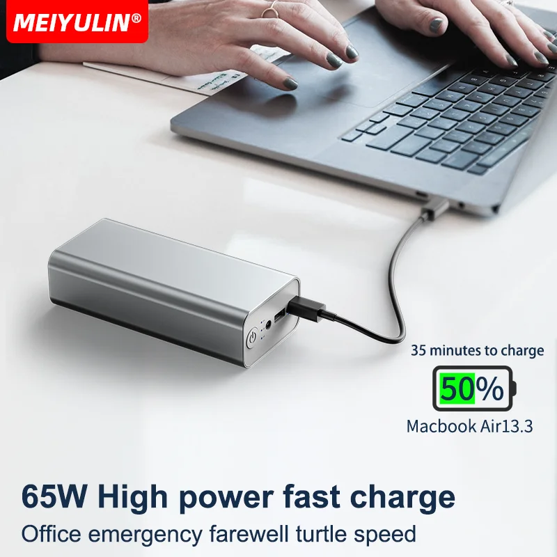 Portable 30000mAh Power Bank PD65W Super Fast Charging 12V DC Large Capacity External Spare Battery For Laptop iPhone15 Samsung