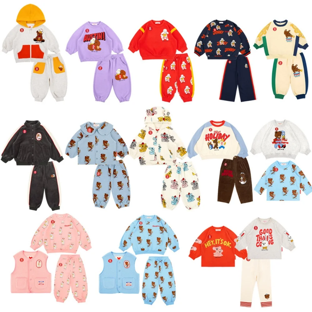 

New 2025 Winter Thin Fleece kids Boutique Clothes Boys Girls Cute Children's Clothing Set Cute girl Hoodie Boys Pants and Coat