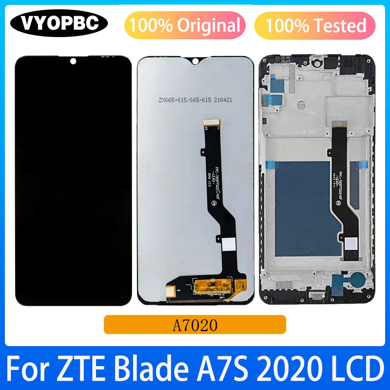 Original LCD Display With Frame For ZTE A7S 2020 Panel Digitizer Assembly Repair Replacement Parts A7020 Touch Screen