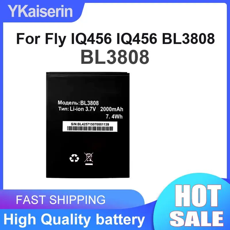 2000mAh High-Capacity Stable Power Supply For Fly IQ456 IQ456 BL3808 Mobile Phone Battery