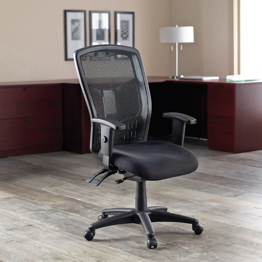 Chair, 28.5D x 28.5W x 45H in, Black Mesh Back/Black Fabric Seat