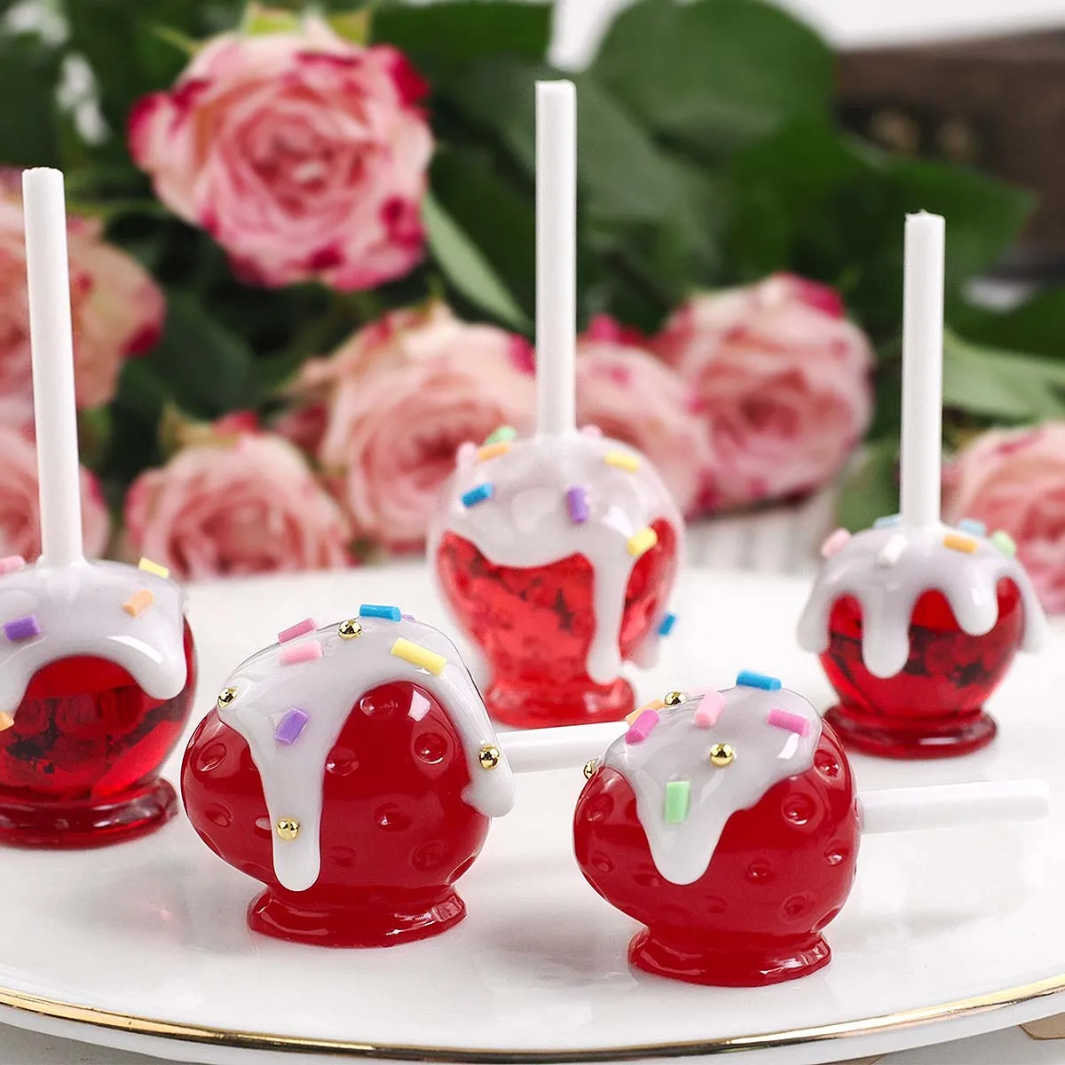 Simulation Apfel Zucker Erdbeere Zucker Anhänger Silikon Form DIY Handgemachte Kristall Epoxidharz Schlüsselbund Schmuck Handwerk Geschenk Formen
