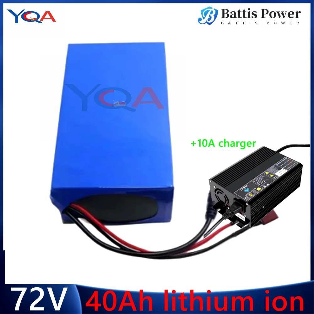 72v 40Ah lithium ion battery BMS 20S li battery for 2000w 3500w 7000w scooter inverter motorcycle +10A charger