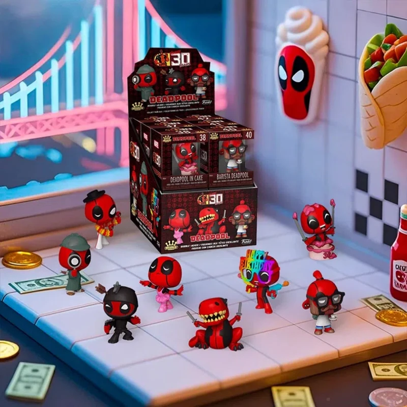 

Funko Pop Marvel Deadpool Mini-Q Edition Limited Edition Blind Box Toy Accessories Pop Culture Decorative Figure Collectible Gif