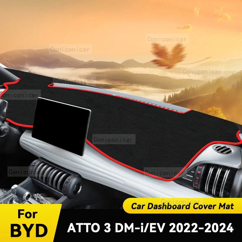 Dashboard Cover Mat Protective Pad  For BYD ATTO 3 YUAN PLUS EV 2022-2024 Car Accessories Dash Board Sunshade Carpet Dashmat