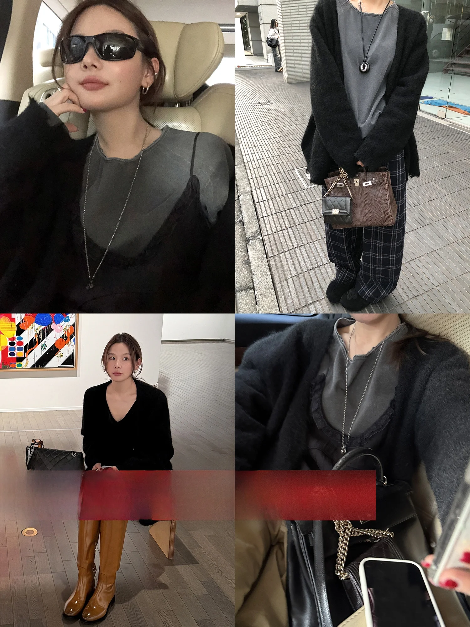 

WXLSTUDIO High Ratio Alpaca Wool Hand Trimmed Loose V-ne Sweater Open Cardigan Women's Loose Fit Long Sve Regular Length