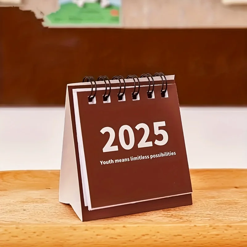 Mini Desktop Calendar (Random Colors), 2025 Mini Portable Pocket Calendar Suitable for Home Office
