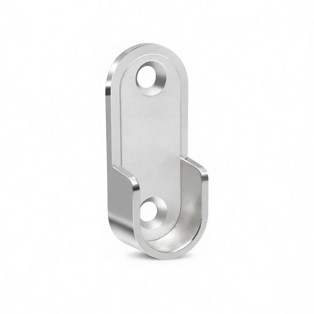 Stainless Steel Flange Bracket Wardrobe Rail Holder Closet Rod Support Fitting Clothes Hanging Tube Base Bathroom Pipe Socket