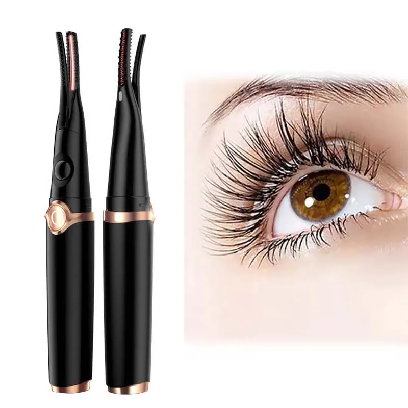 

Компактные USB перезаряжаемые 3D красивые щипцы для завивки ресниц с подогревом, естественное гладирование, долговечный электрический зажим для завивки ресниц для девочек