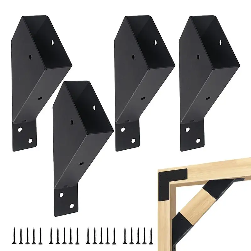 

Pergola Bracket Kit 45-Degree Angle Gazebo Brackets Pergola Angle Support Bracket with Drainage Holes Rustproof Pergola Hardware