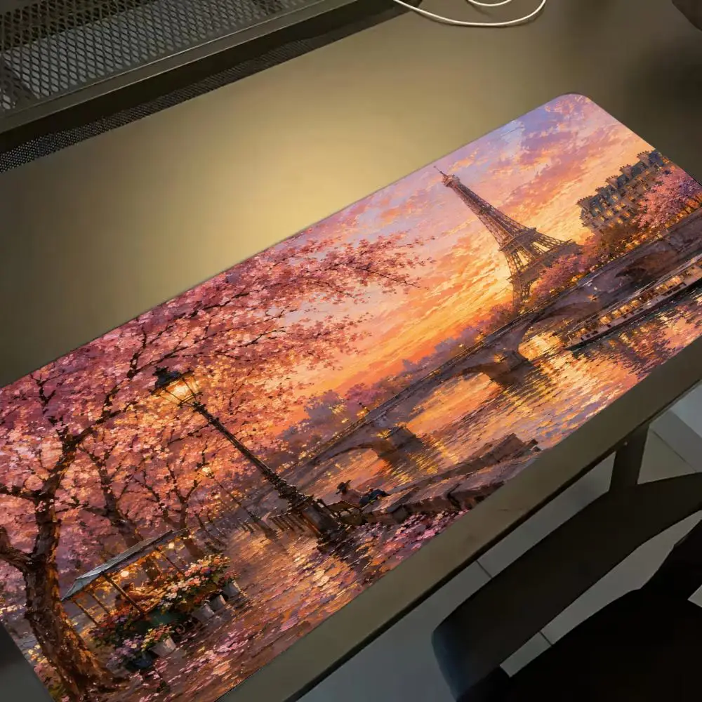 Eiffel Tower Mouse Pads Pc Accessories Desk Interior Setup Mousepad Gamer Playmat Gaming Room Decoration Rug Big Mousepepad