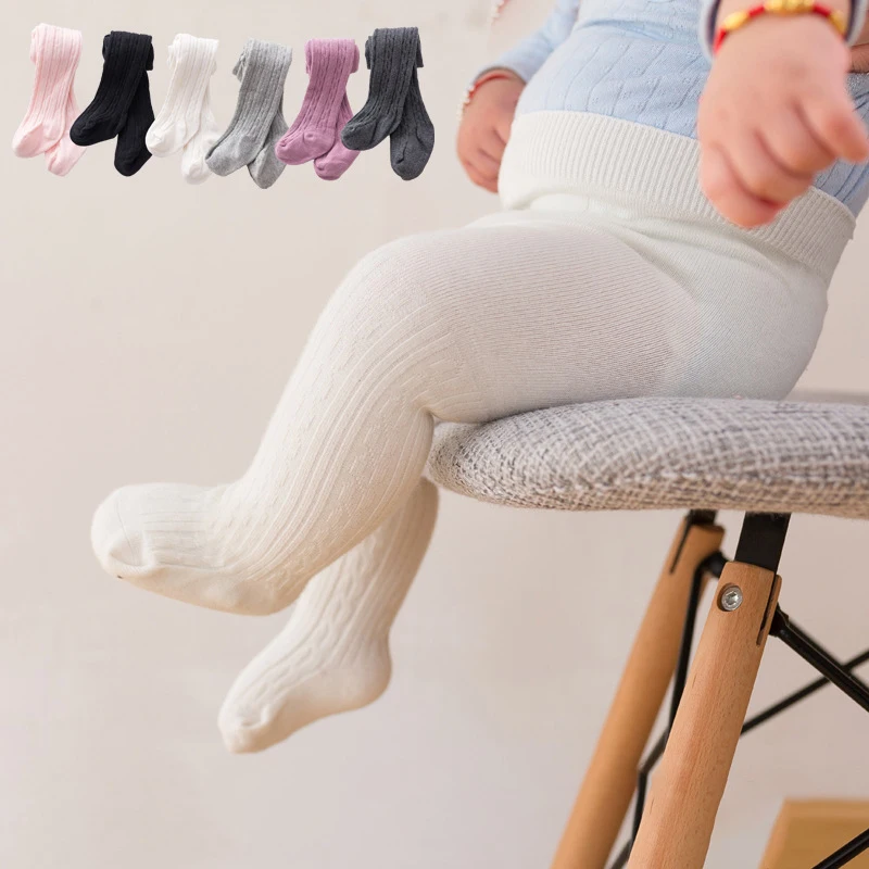 Spring Knitted Pantyhose Baby Pantyhose Girl Pantyhose Children's Lower Garment Preschool Ribbed Socks 0-8Y