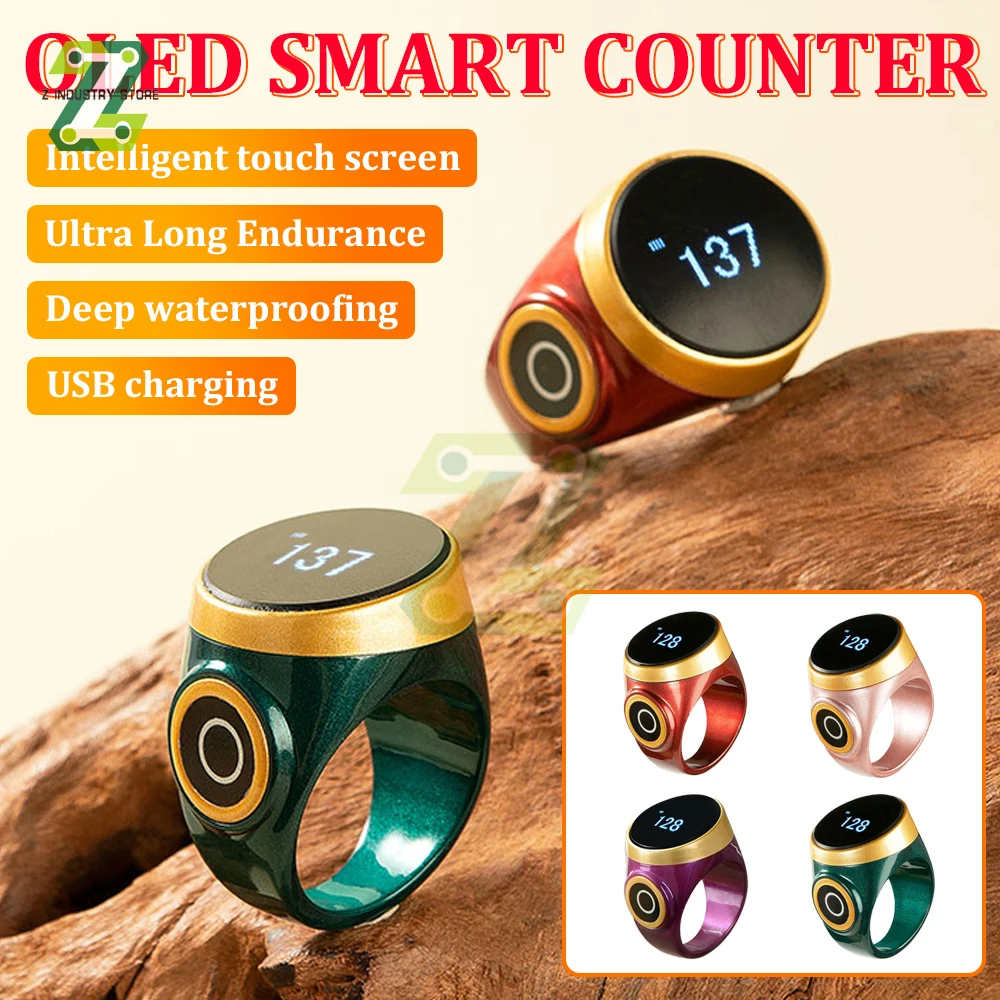 Smart Counter Waterproof 9999 Digital Display Touch Screen Counting Device Electronic Counters Adjustable Silicone Ring