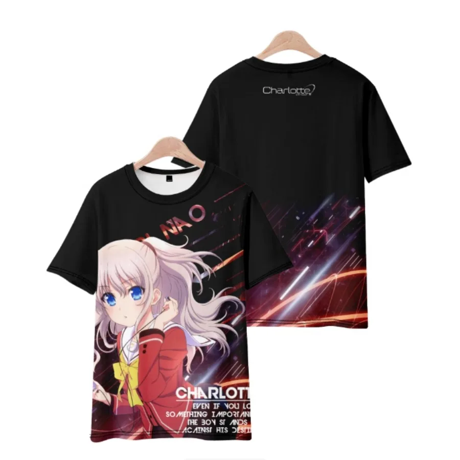 

Anime Charlotte Tomori Nao 3D Print Oversized T Shirt Women Men Summer O-neck Short Sleeve Funny Tshirt Graphic Tees Cosplay