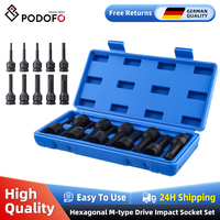 Podofo 10PC Impact Bit Socket Set M5 to M18 1/2\
