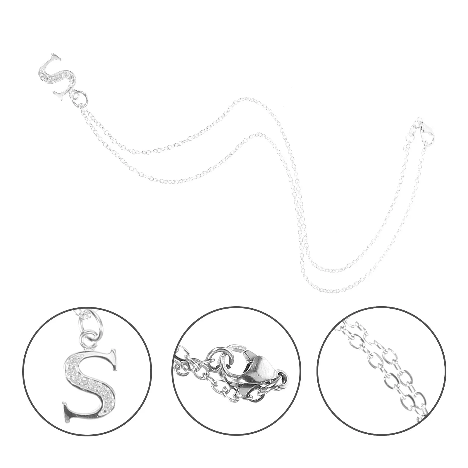 

Ожерелье с инициалом в форме буквы S, высококачественная полировка, изысканное исполнение, персонализированная надпись