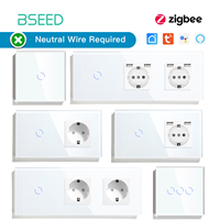 BSEED Zigbee Light Touch Switches 1/2/3Gang Smart Switches USB C Wall Socket For Phone Charge APP Tuya Smart Home Google Alexa