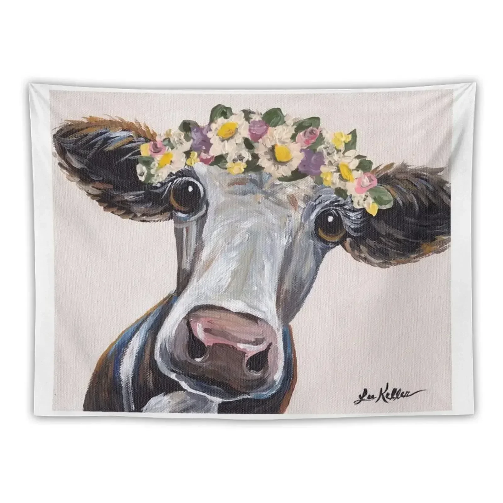 

Cow art, Farmhouse Flower Crown Cow Tapestry Home Decorations Room Decor Decorative Wall Wall Hanging Decor Tapestry