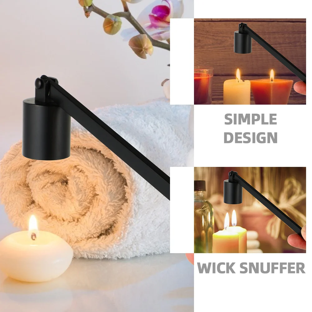 

2Pcs Long Handled Snuffer Metal Wick Extinguisher Vintage Design for Household Decorative Accessory Set