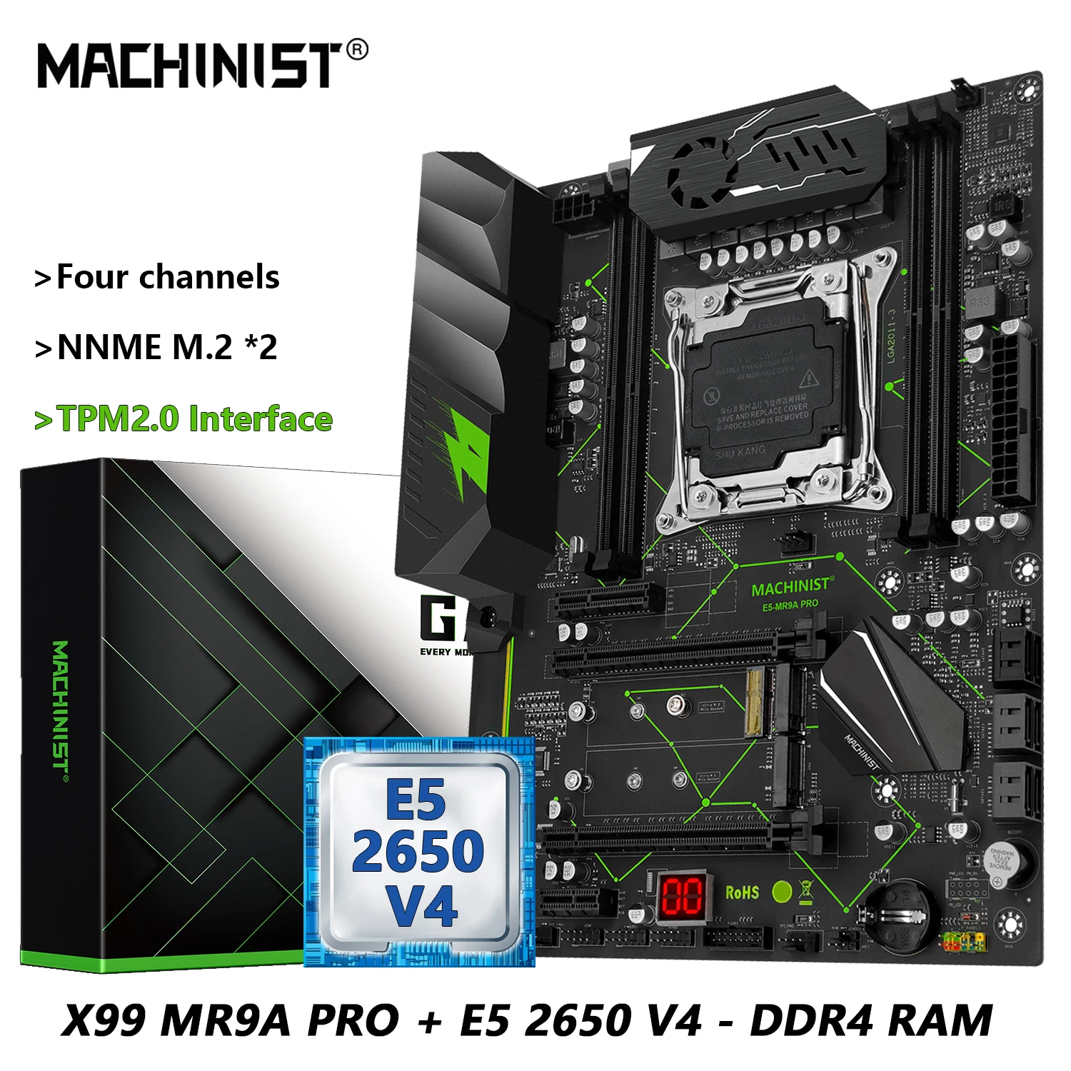 MACHINIST MR9A PRO X99 Motherboard Combo TPM 2.0 Interface Xeon E5