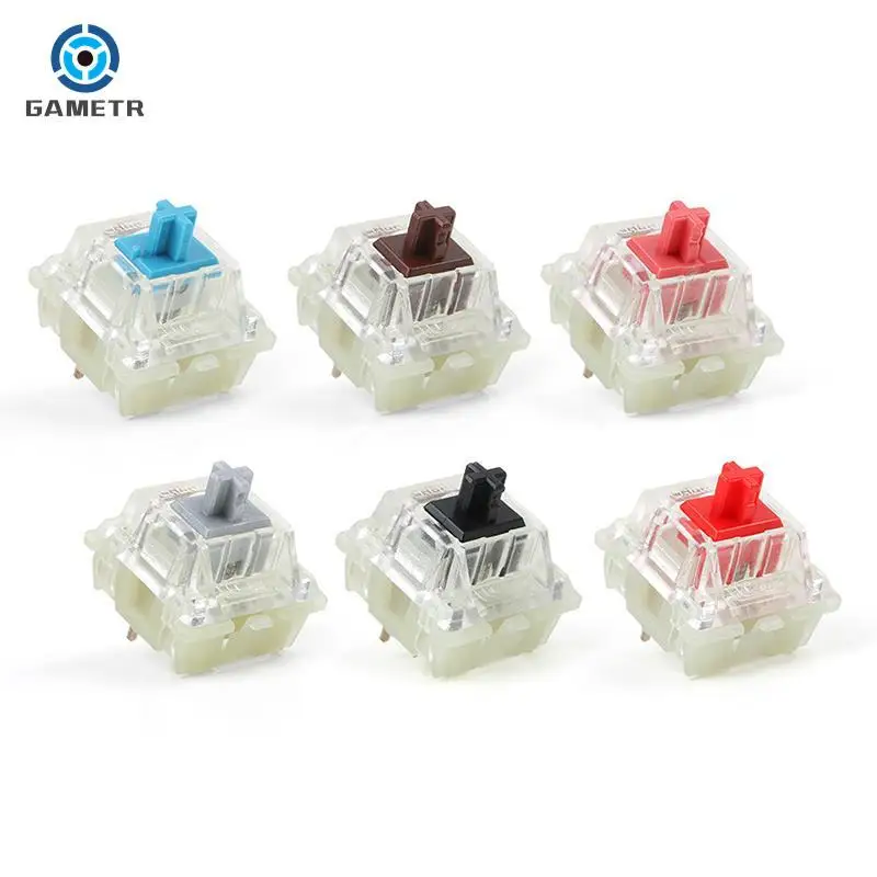 1pc For Cherry MX Mechanical Keyboard Switch Silver Red Black Blue Brown Silent Pink Shaft Switch 3-pin Cherry Clear RGB Switch