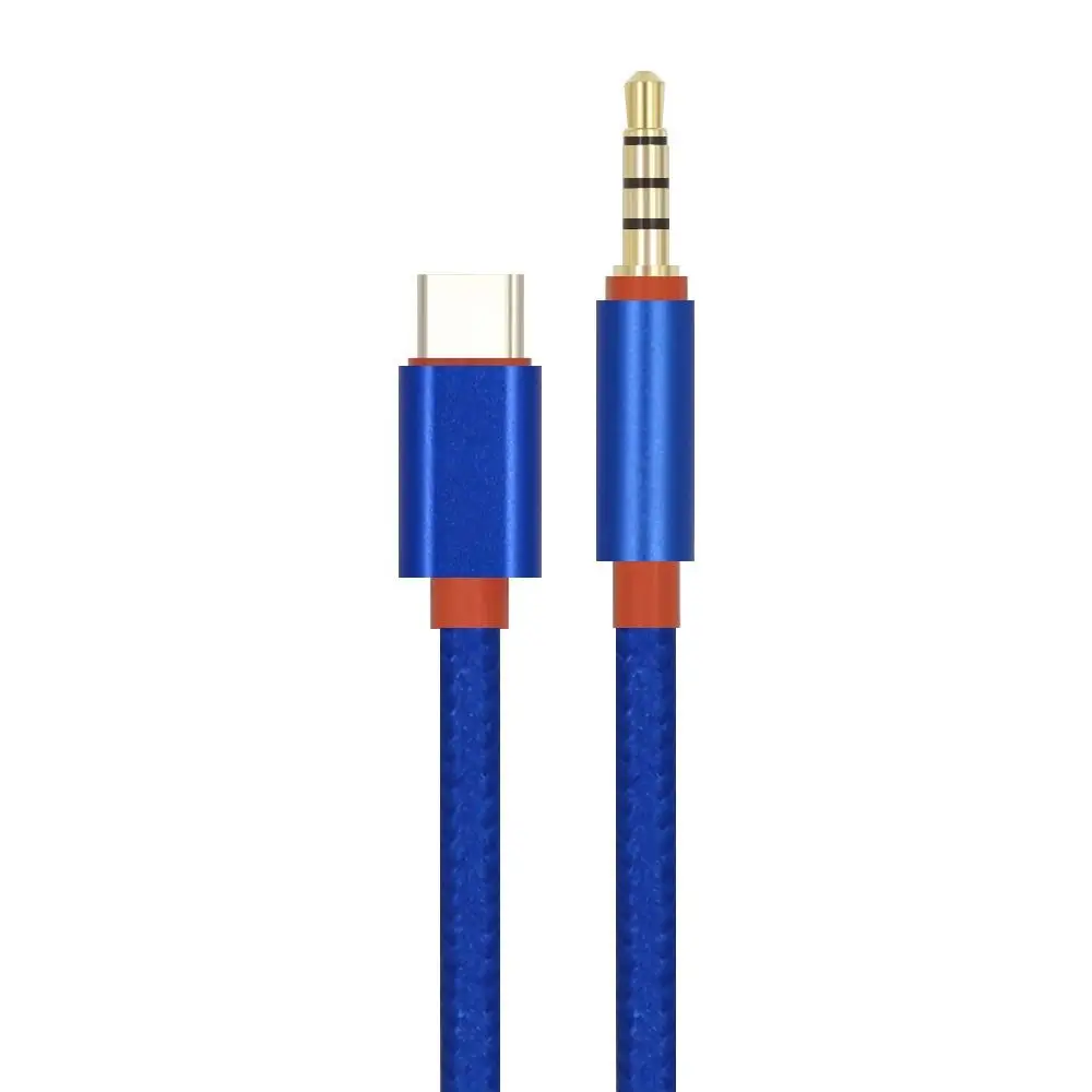 Nylon Braid Type-C To 3.5mm Audio Cable In-car 1 Meter Jack AUX Cable Adaptor Clear Sound Quality Stable Transmission