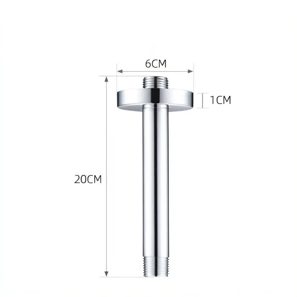 Bathroom Rainfall Shower Arm Stainless Steel Round Ceiling Mount Extension Pole Chrome Finish Bathroom Hardware