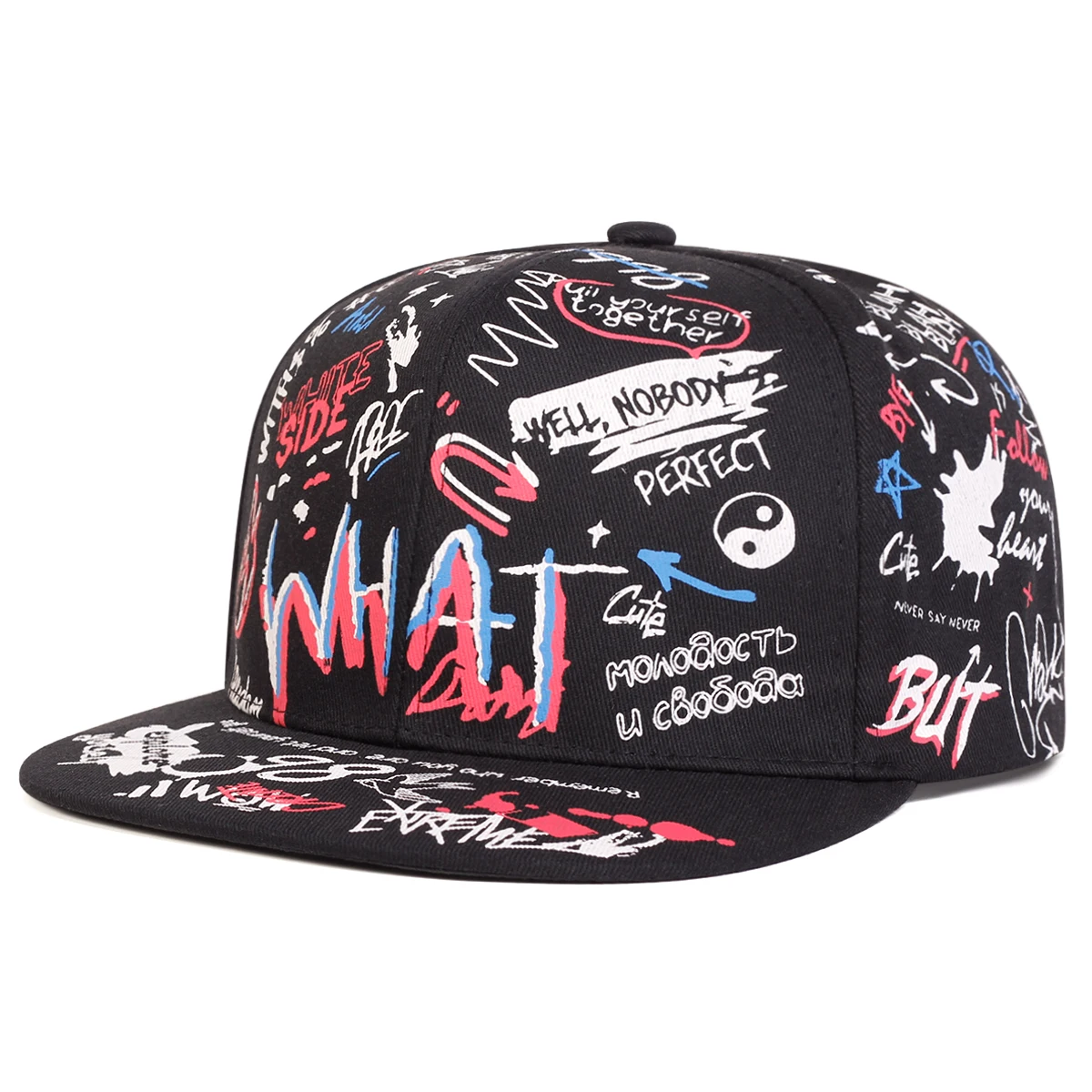 Unisex WAT Graffiti Afdrukken Hiphop Hoeden Lente Herfst Outdoor Verstelbare Casual Baseball Caps Zonnebrandcrème Hoed