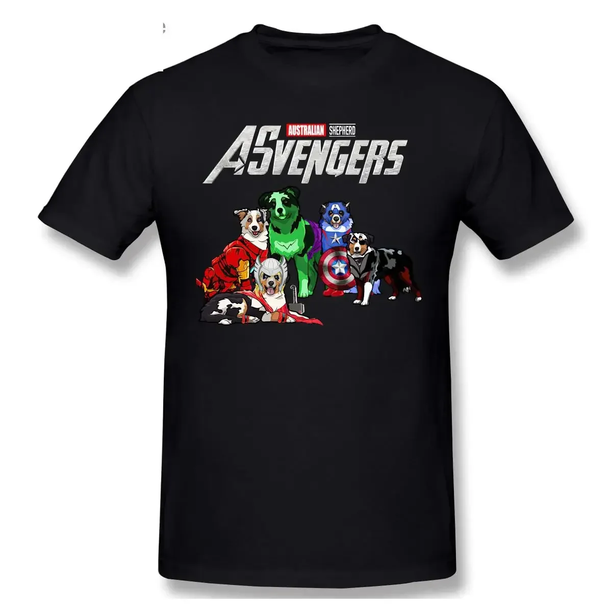 Футболка Omacho Asvengers мужская с австралийским овчиком, Повседневная модная рубашка с коротким рукавом и круглым вырезом, 100% хлопок