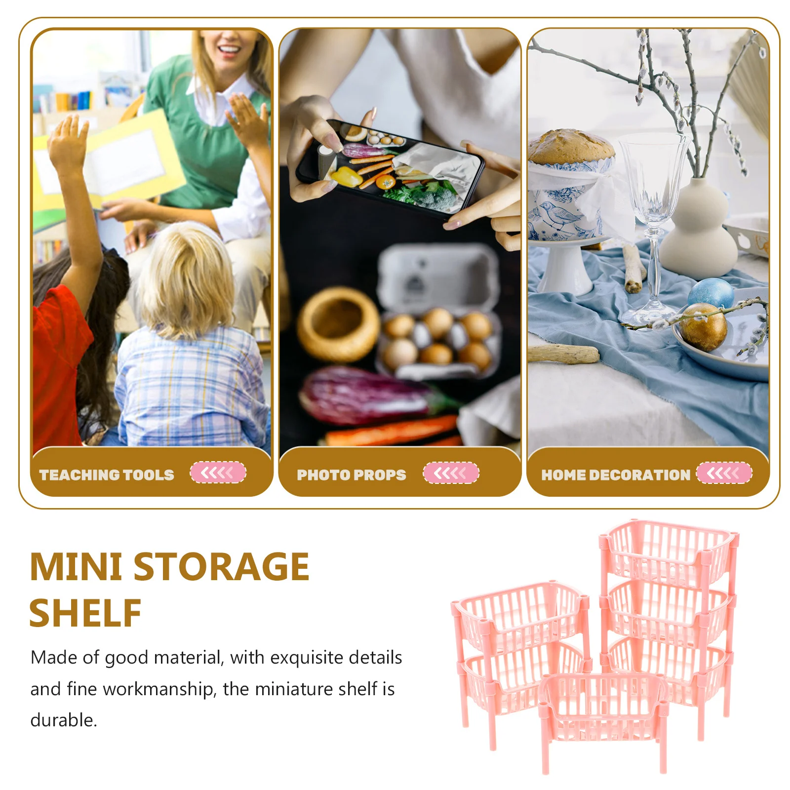 

10 Pcs Miniature Rack Model Shelves Shelf House Furniture Toy Storage Dollhouse