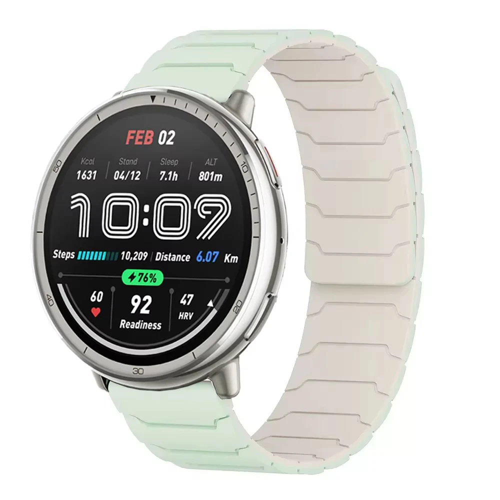 سوار مغناطيسي لـ Amazfit Active 2 حزام لـ Amazfit Active/ Active 2/Mini/GTS 4/3/2/2e Bands Amazfit Bip U 20 ملم حزام (استيك) ساعة