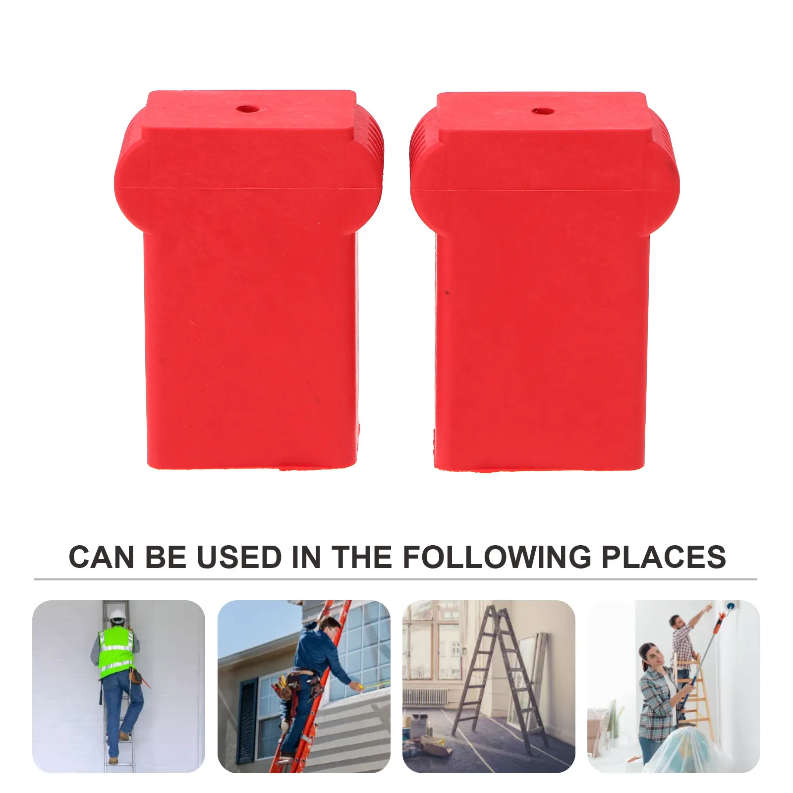 2Pcs Heavy Duty Non-Slip Ladder Caps Silicone Anti-Skid End Covers for Aluminum Steel Ladders Wall Protection Stabilizer Bumper