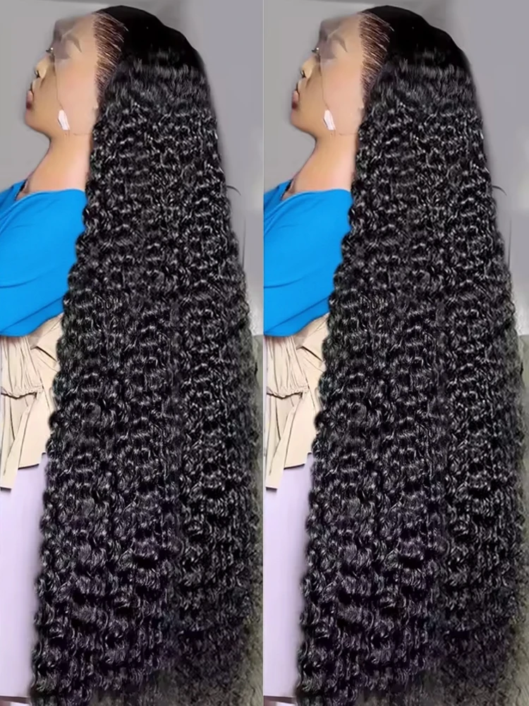 300% الكثافة 13x6 HD فضفاض موجة عميقة الدانتيل الباروكات الأمامية 40 46 بوصة 13x4 موجة المياه مجعد الدانتيل الجبهة البرازيلي خصلات الشعر المستعار الإنسان
