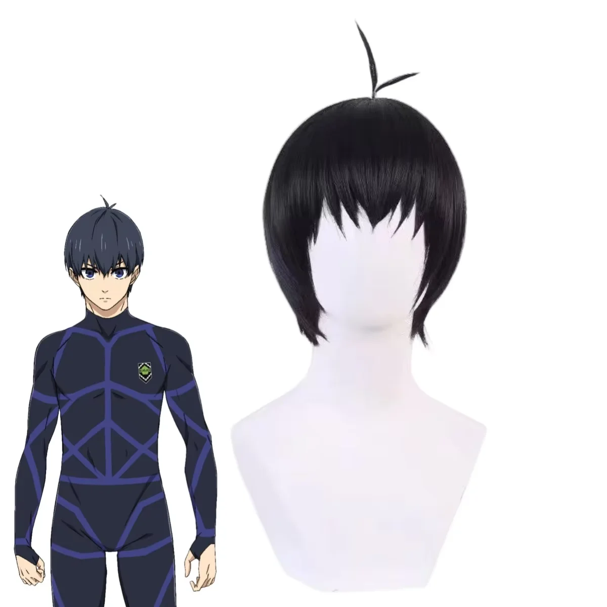 

Парик для косплея по аниме Blue Lock: Исаги Йоичи, футбольный парик для Хэллоуина, реквизит для выступлений, мужской парик из синтетических волос для фанатов